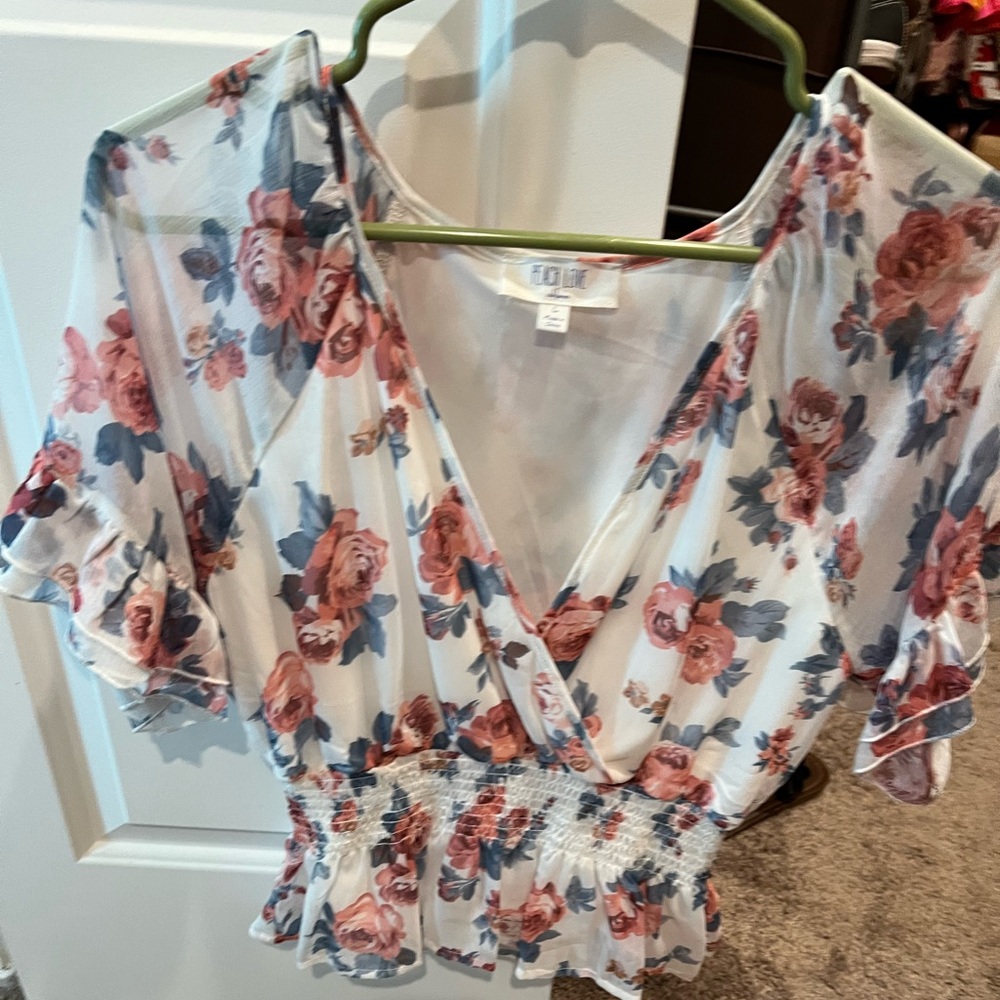 Peach Love floral top